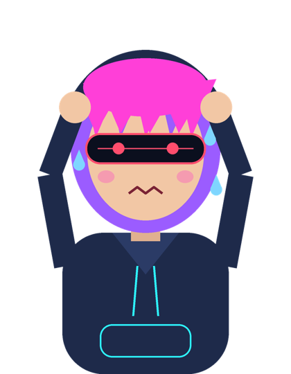 Stressed character staring at Koinly warnings